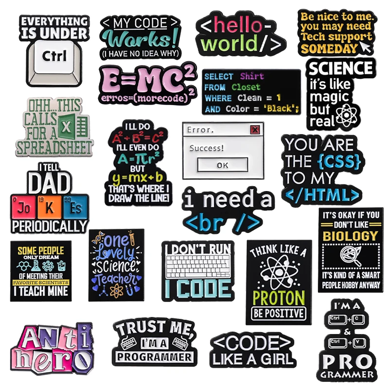 Program Code Sets Enamel Pins  - đánh giá và giá Science Bob